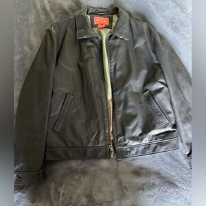Faconnable Leather Bomber Jacket